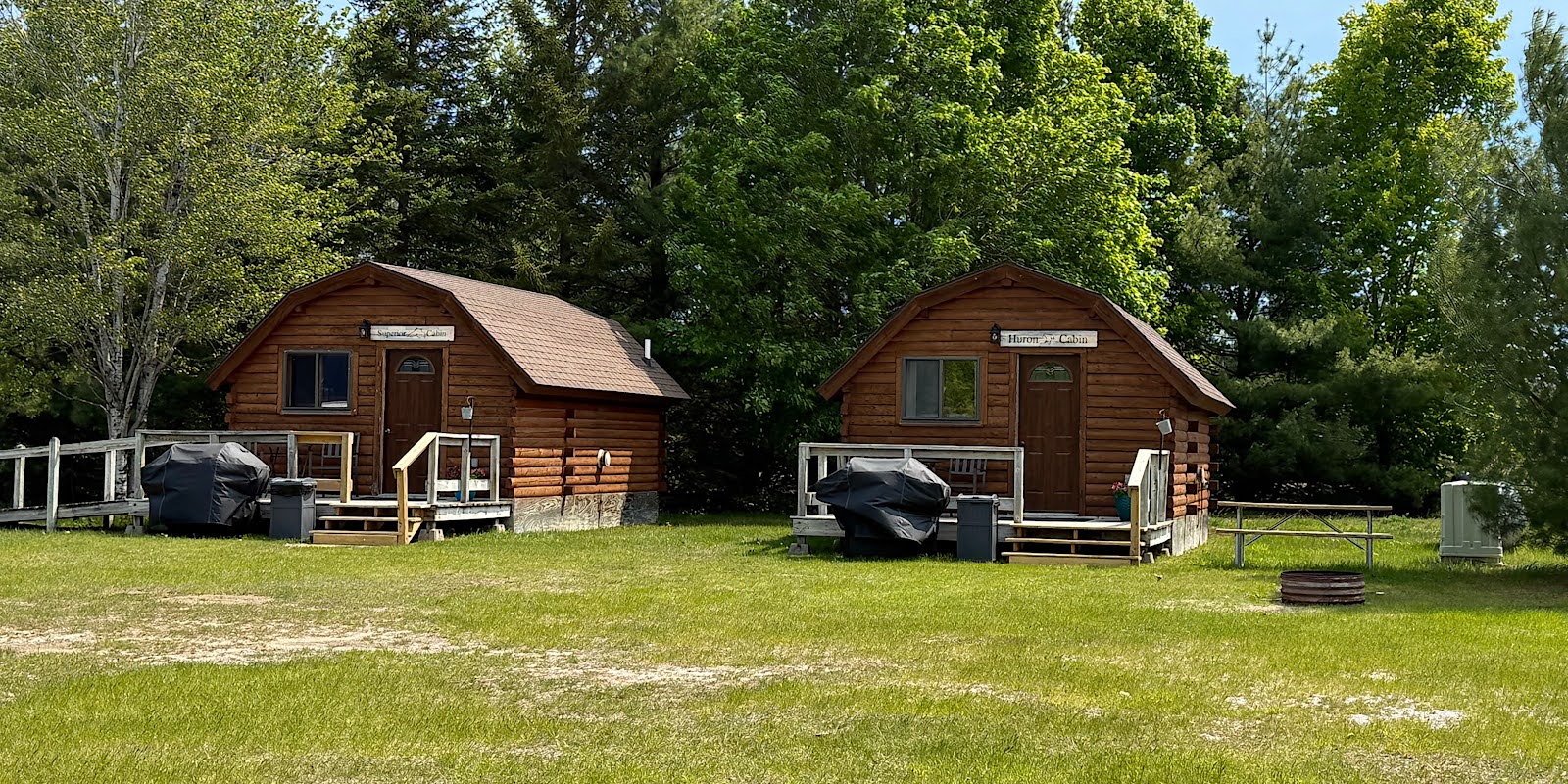 Winter cabin scene